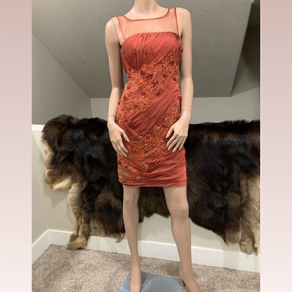 New Vintage Floral Lace, Sequins & Beads Dress